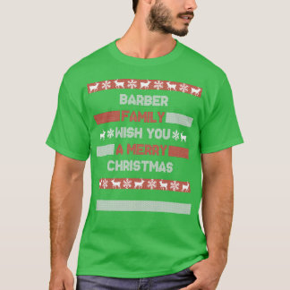 Christmas Surname Xmas Santa Barber Family T-Shirt