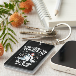 Christmas Surviving Teacher Life Meltdown Xmas Key Ring