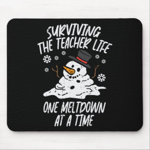 Christmas Surviving Teacher Life Meltdown Xmas Wom Mouse Pad