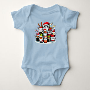 Christmas Sushi Festive Celebration Baby Bodysuit