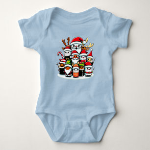 Christmas Sushi Festive Holiday Food Design Baby Bodysuit