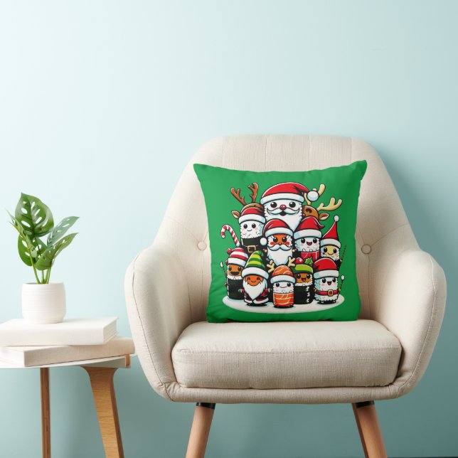 Christmas Sushi Festive Holiday Food Design Cushion (Chair)