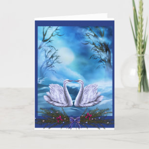 Christmas Swans Greeting Card