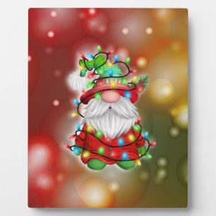 Christmas Sweater Gnome Holiday Lights Tangle Plaque