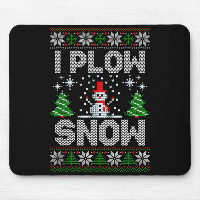 Christmas Sweater I Plow Snow Matching Couples Paj Mouse Pad (Front)