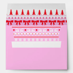 Christmas Sweater Knitted Pattern Pink and Red Envelope