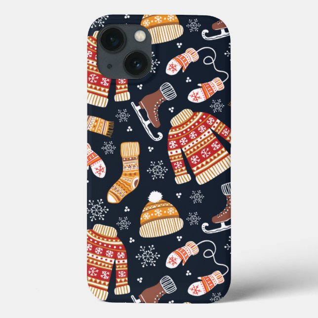Christmas Sweater Mittens Ice Skate Winter Pattern Case-Mate iPhone Case (Back)