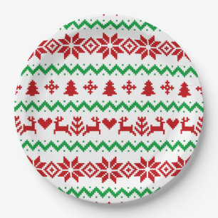 Christmas sweater Pattern Paper Plate