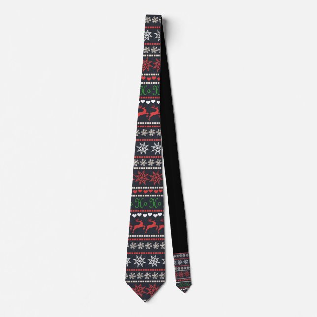 Christmas Sweater Pattern Tie (Front)