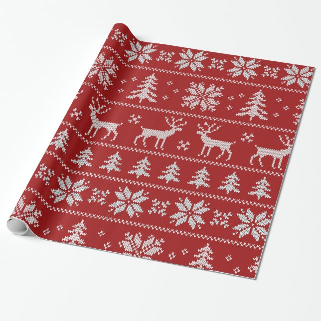 Christmas Sweater Wrapping Paper (Unrolled)