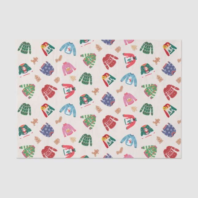 Christmas Sweaters and Gingerbread Cookies  Tissue Paper (Front)