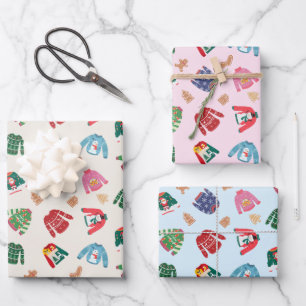 Christmas Sweaters and Gingerbread Cookies Wrapping Paper Sheet