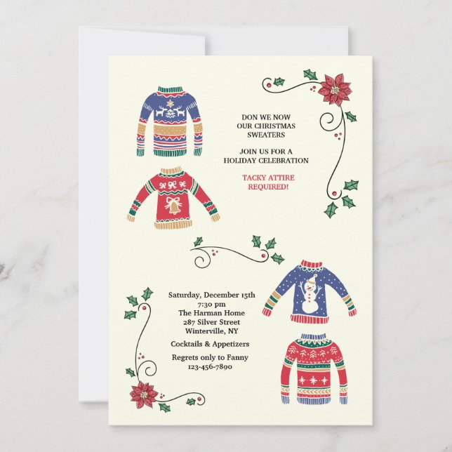Christmas Sweaters Holiday Party Invitation (Front)