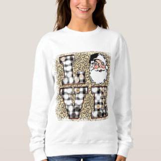 Christmas Sweatshirt!  Buffalo Plaid Leopard Print Sweatshirt