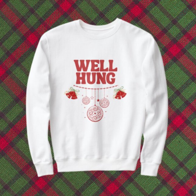 Christmas Sweatshirt Mens - Well Hung - Red (Creator Uploaded)