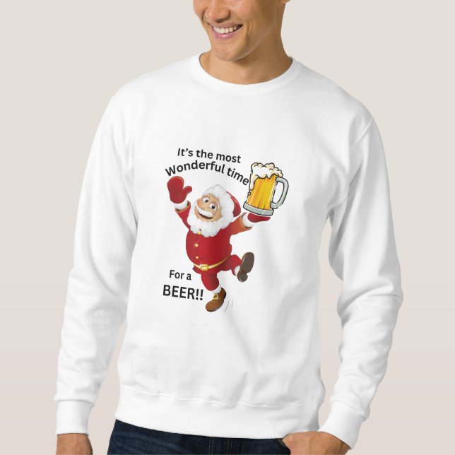 Christmas Sweatshirt - TIme For a Beer (Front)
