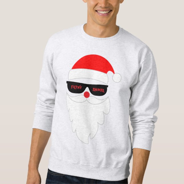Christmas Sweatshirt, Ya filthy Animal, Sweater (Front)