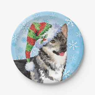Christmas Swedish Vallhund Paper Plate