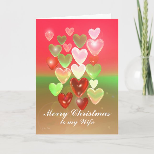 Christmas Sweet Hearts for Wife Holiday Card (Front)
