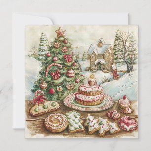 Christmas Sweets and Cookies, Christmas Tree Holiday Card