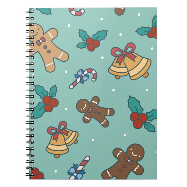 Christmas sweets seamless pattern notebook (Front)