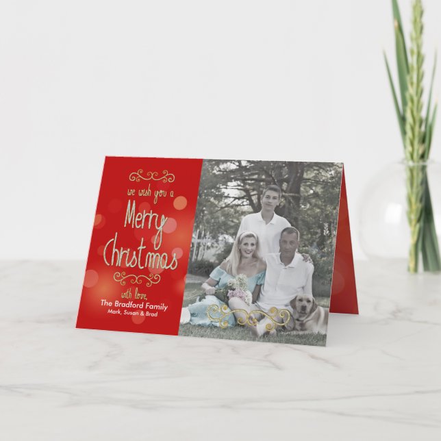 Christmas Swirls - Photo Insert - Greeting Card (Front)
