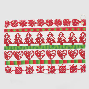 Christmas symbols golf towel