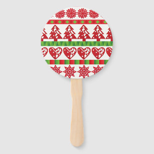Christmas symbols hand fan