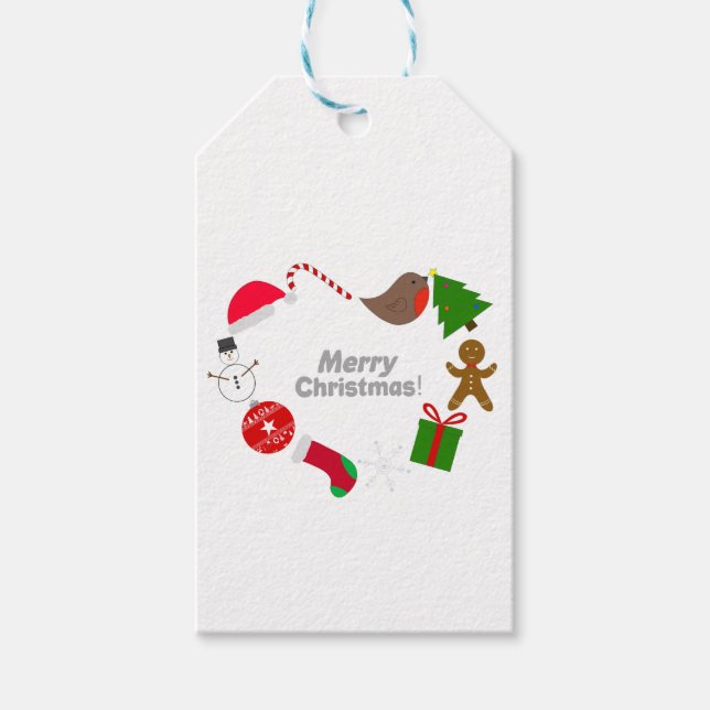 Christmas symbols heart gift tags (Front)