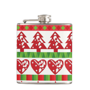 Christmas symbols hip flask