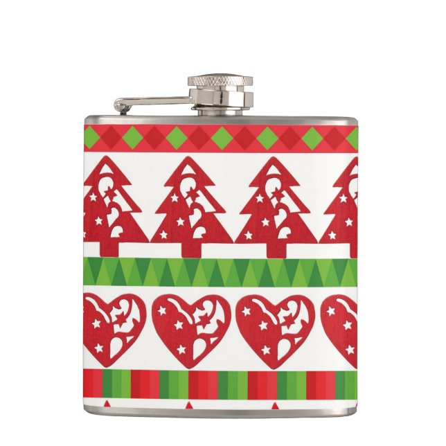 Christmas symbols hip flask (Front)
