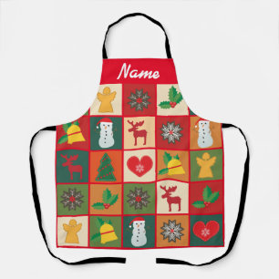 Christmas Symbols Medley Art Thunder_Cove Apron