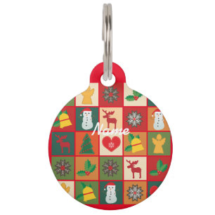 Christmas Symbols Medley Art Thunder_Cove Pet Tag