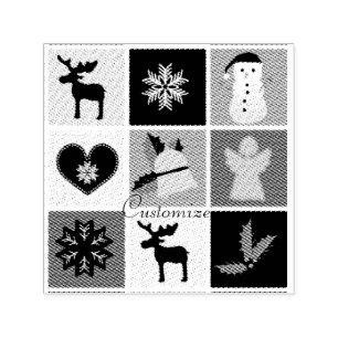 Christmas Symbols Medley Art Thunder_Cove Self-inking Stamp
