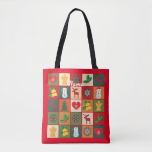 Christmas Symbols Medley Art Tote Bag