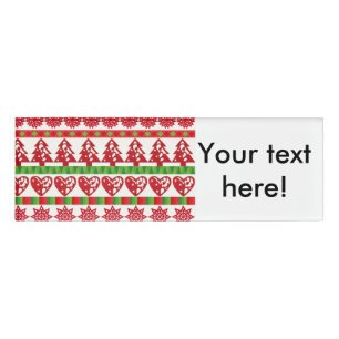Christmas symbols name tag