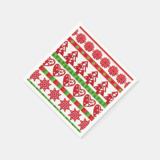 Christmas symbols napkin