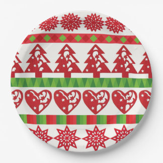 Christmas symbols paper plate