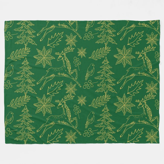Christmas symbols pattern fleece blanket (Front (Horizontal))