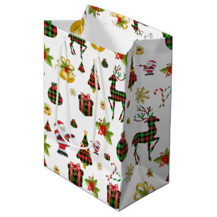 Christmas Symbols Pattern  Medium Gift Bag