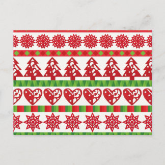 Christmas symbols postcard
