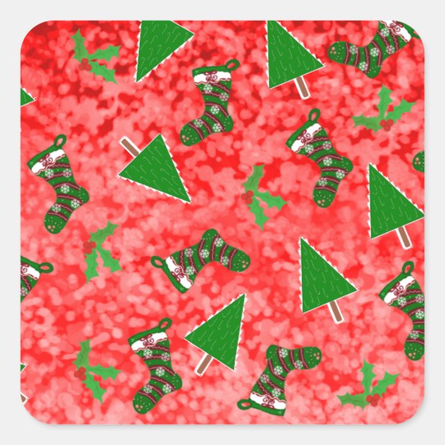 Christmas Symbols Red Gift Tag (Front)