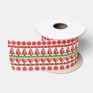 Christmas symbols satin ribbon