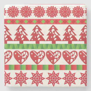 Christmas symbols stone coaster