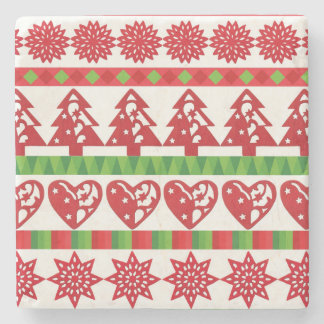 Christmas symbols stone coaster