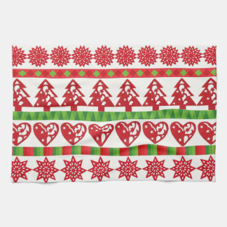 Christmas symbols tea towel