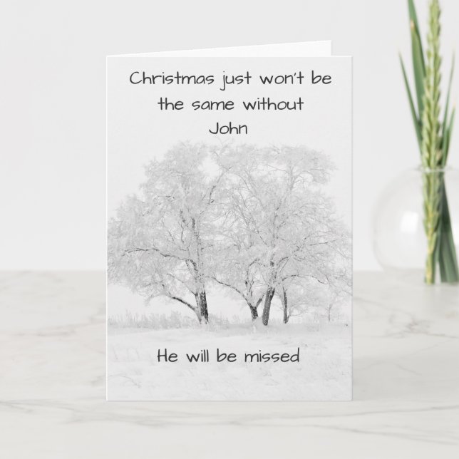 Christmas sympathy card - customisable! (Front)