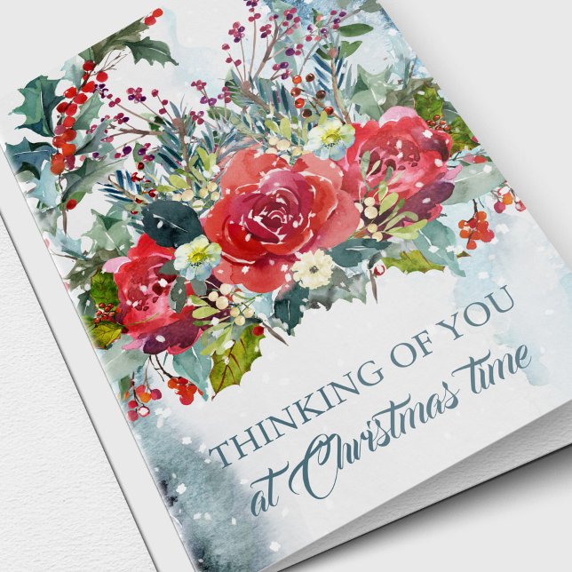 Christmas Sympathy Thoughtful Thoughts Memorial  Holiday Card (Thinking of You At Christmas Time Sympathy Memorial Bereavement Christmas Holiday Card)