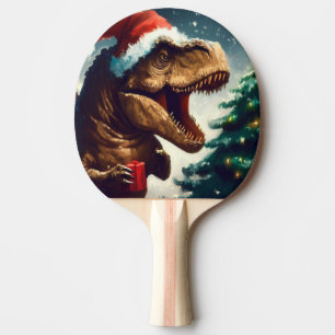 Christmas T-Rex (1) Ping Pong Paddle
