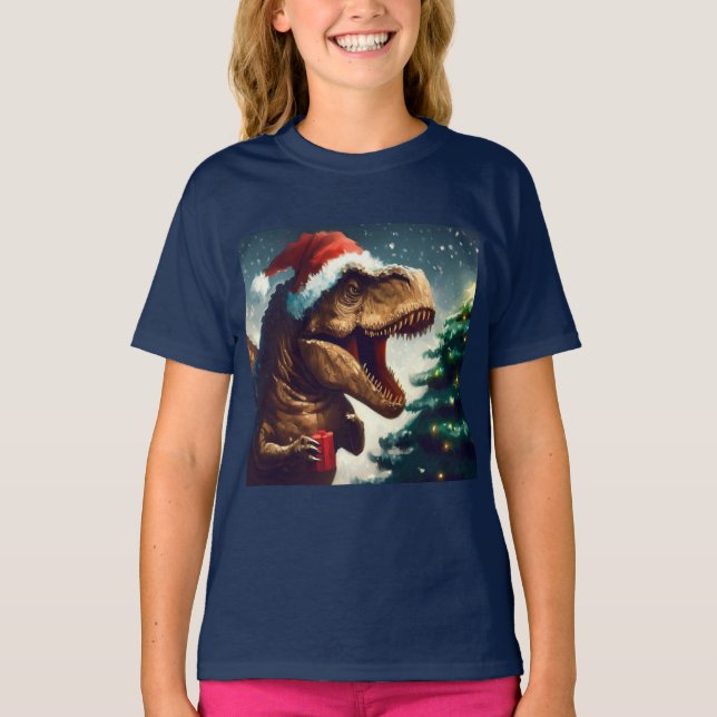 Christmas T-Rex 1 T-Shirt (Front)